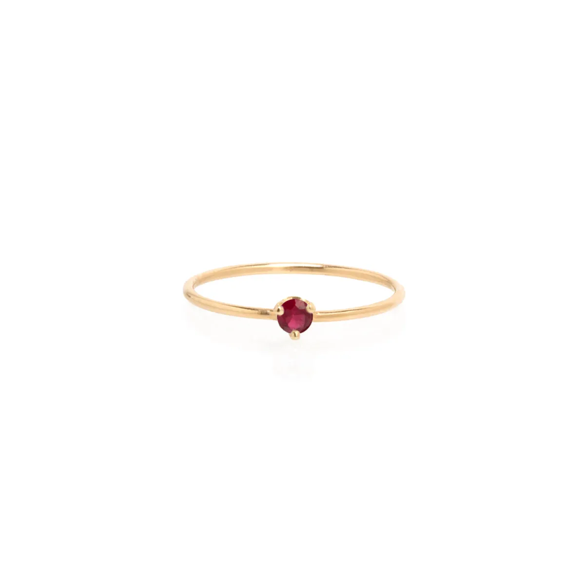 14k Single Ruby Prong Ring