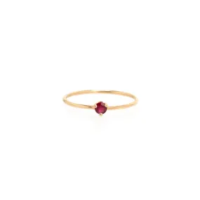 14k Single Ruby Prong Ring