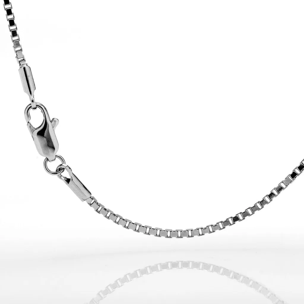 1.4mm Box Chain (Rhodium)