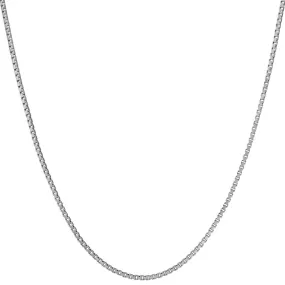 1.4mm Box Chain (Rhodium)