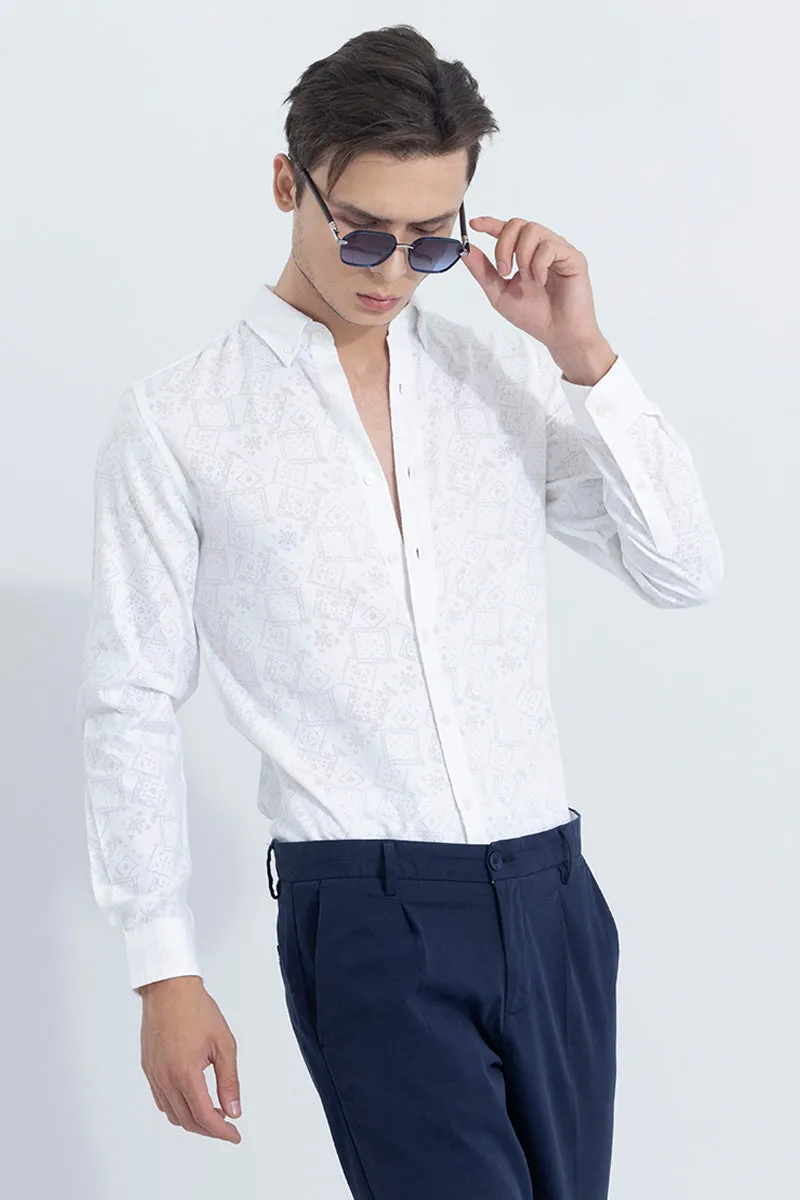 Abstract Box White Jacquard Shirt