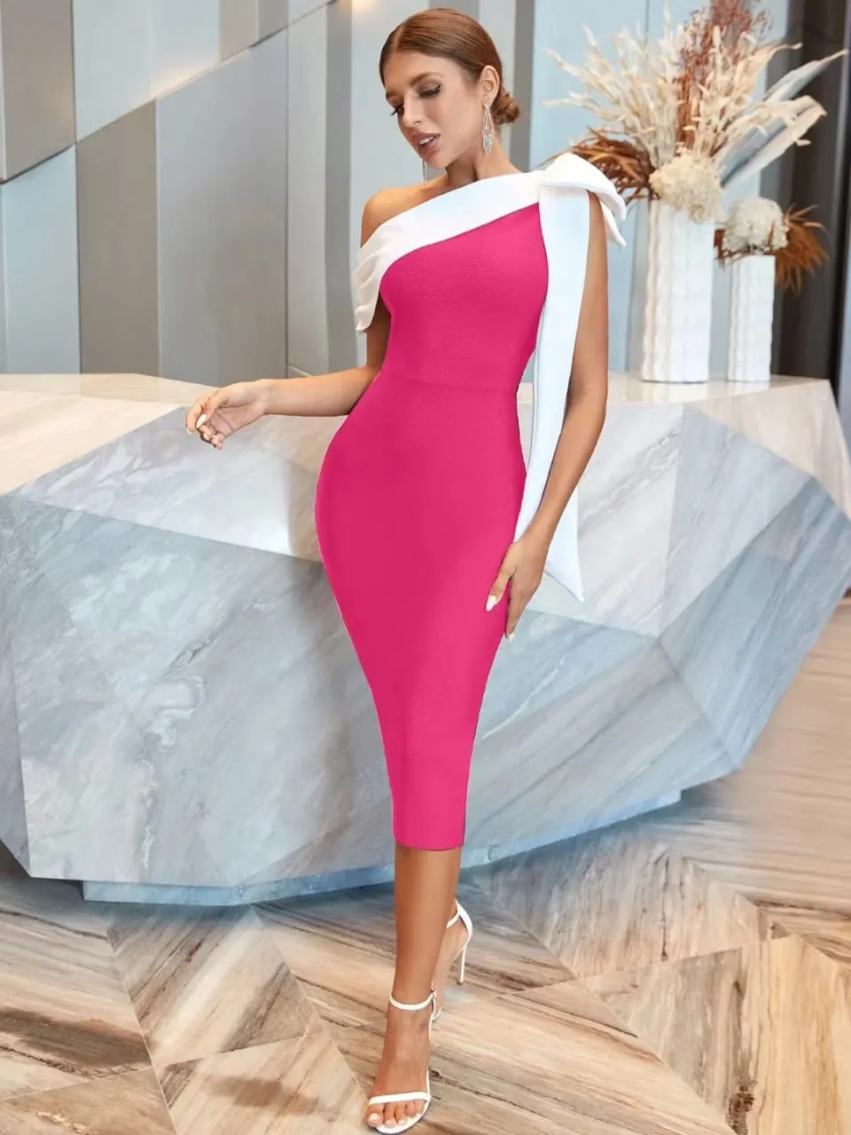 ATHALIA One Shoulder Bandage Dress