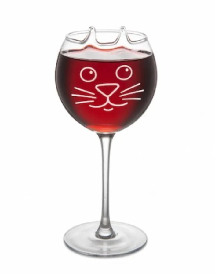 The Ideal Wine Glass for Cat Lovers - Big Mouth Purrfection