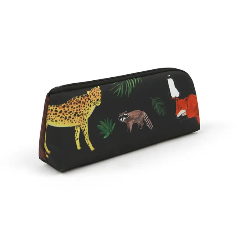 Black Animals Cheetah Graphic Pencil Cases Stationery Zipper School 19cm Office cosmetic pouches Artists Designer Prints Gifts Bags Purses Student