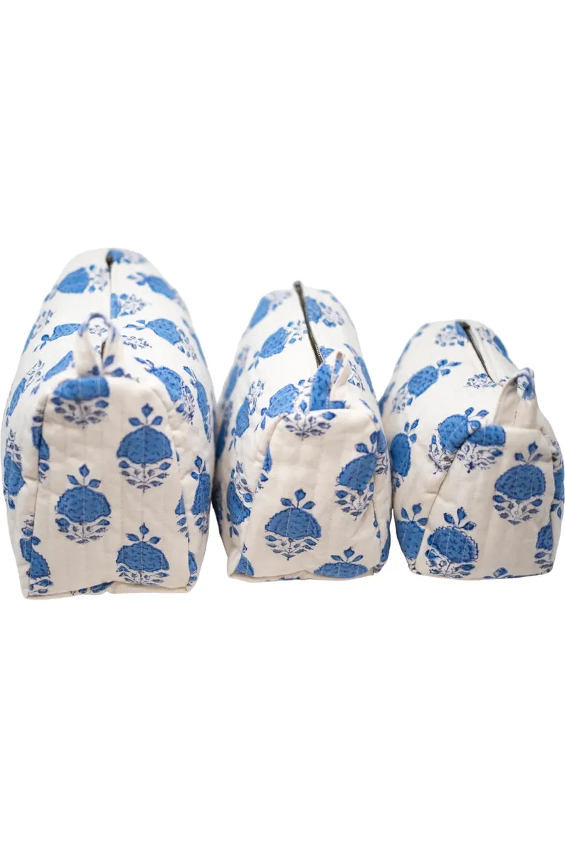 Blue Hibiscus Small Cosmetic Bag