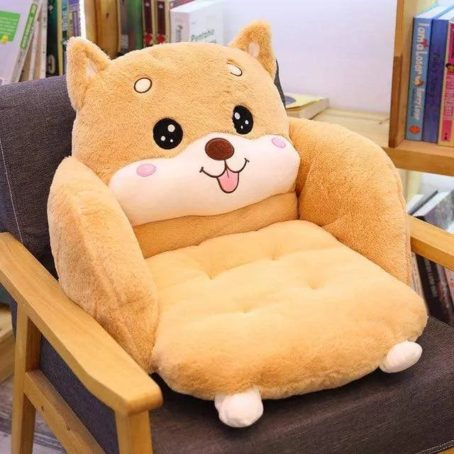 Creative cartoon rabbit plush semi-enclosed animal seat cushion thickened office chair cushion for leaning on student buttock