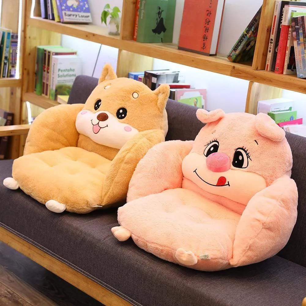 Creative cartoon rabbit plush semi-enclosed animal seat cushion thickened office chair cushion for leaning on student buttock