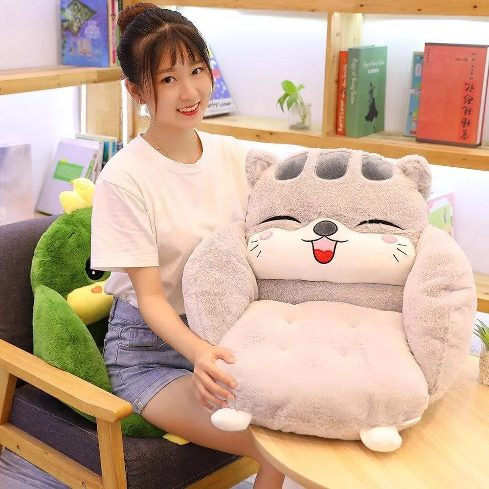 Creative cartoon rabbit plush semi-enclosed animal seat cushion thickened office chair cushion for leaning on student buttock