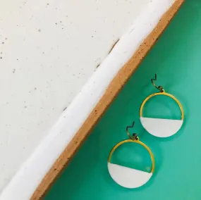 Crescent Hoop Earrings-Vanilla Bean