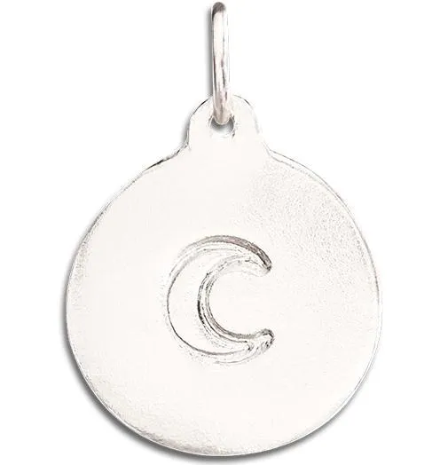 Crescent Moon Disk Charm