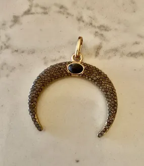 Crescent Moon Horn Charm - Gold