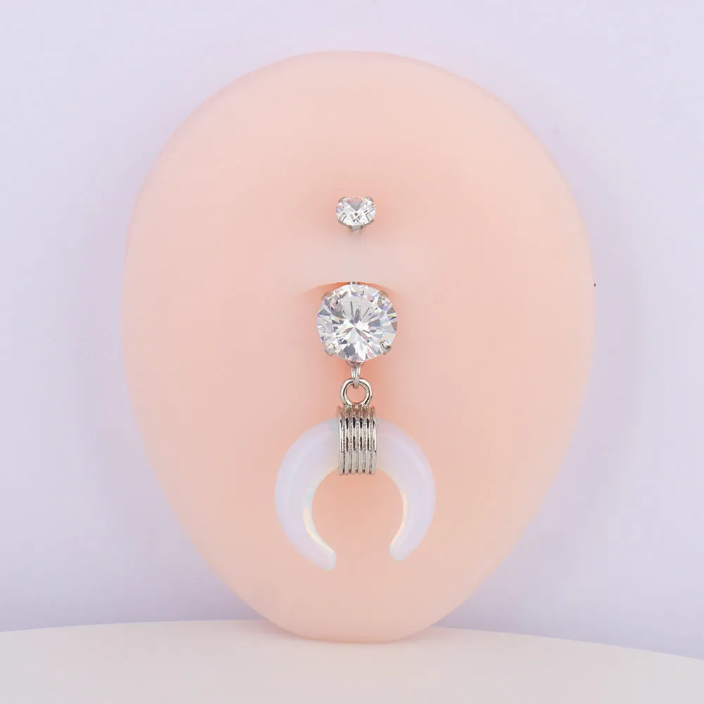 Crescent Opal Belly Ring