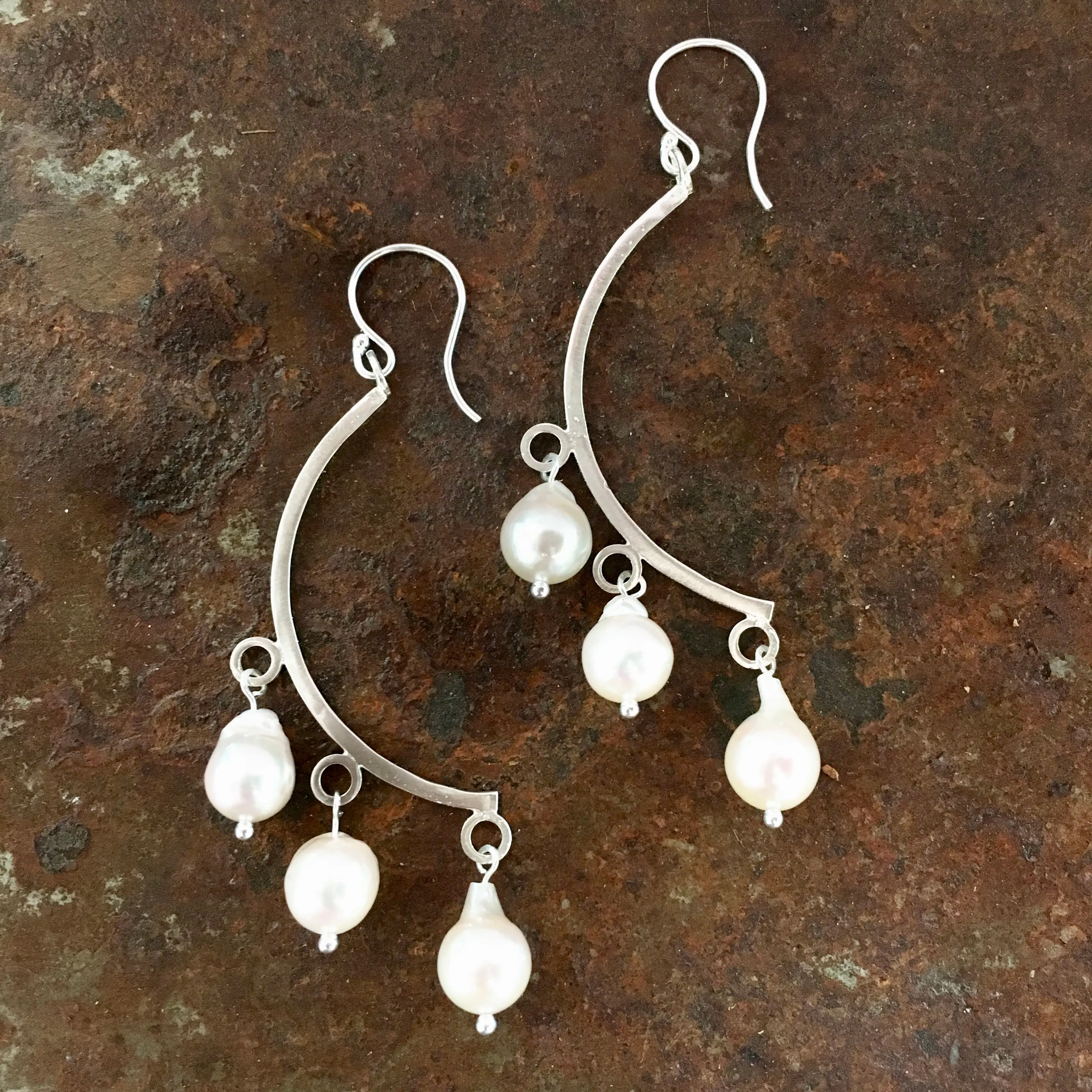 Crescent Pearls Earrings