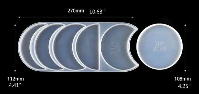 Crescent Phases of the Moon Silicone Mould for Casting with Resin, Epoxy and Concrete