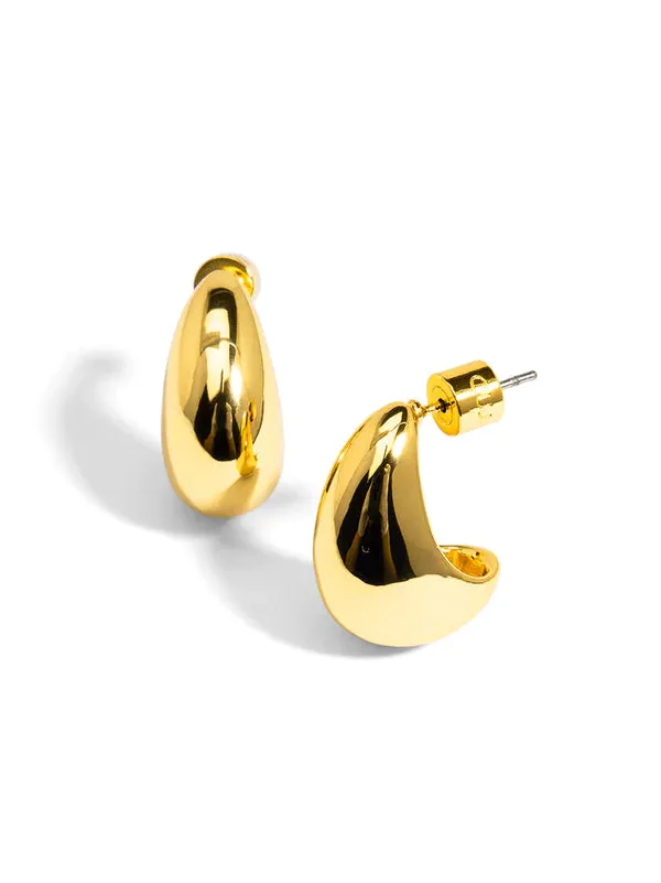 Crescent Shaped Stud Earring-Gold