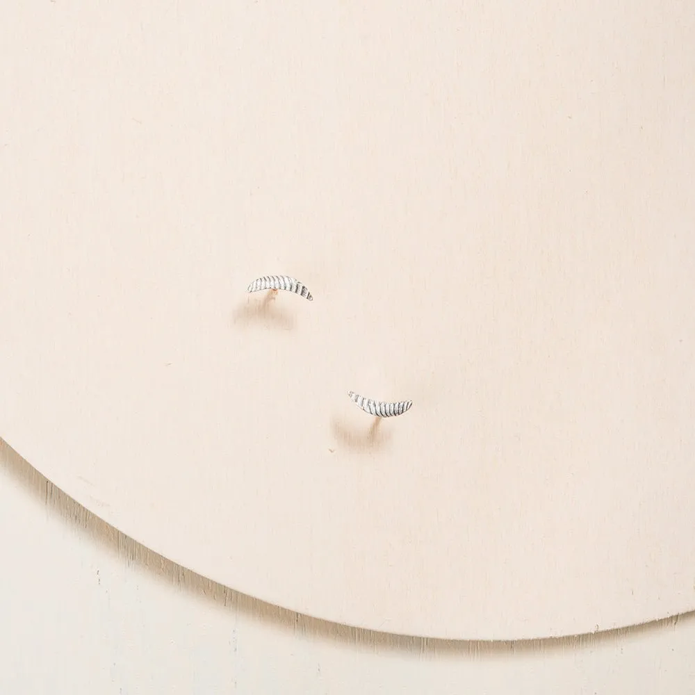 Crescent Stud Earrings - 14k Gold