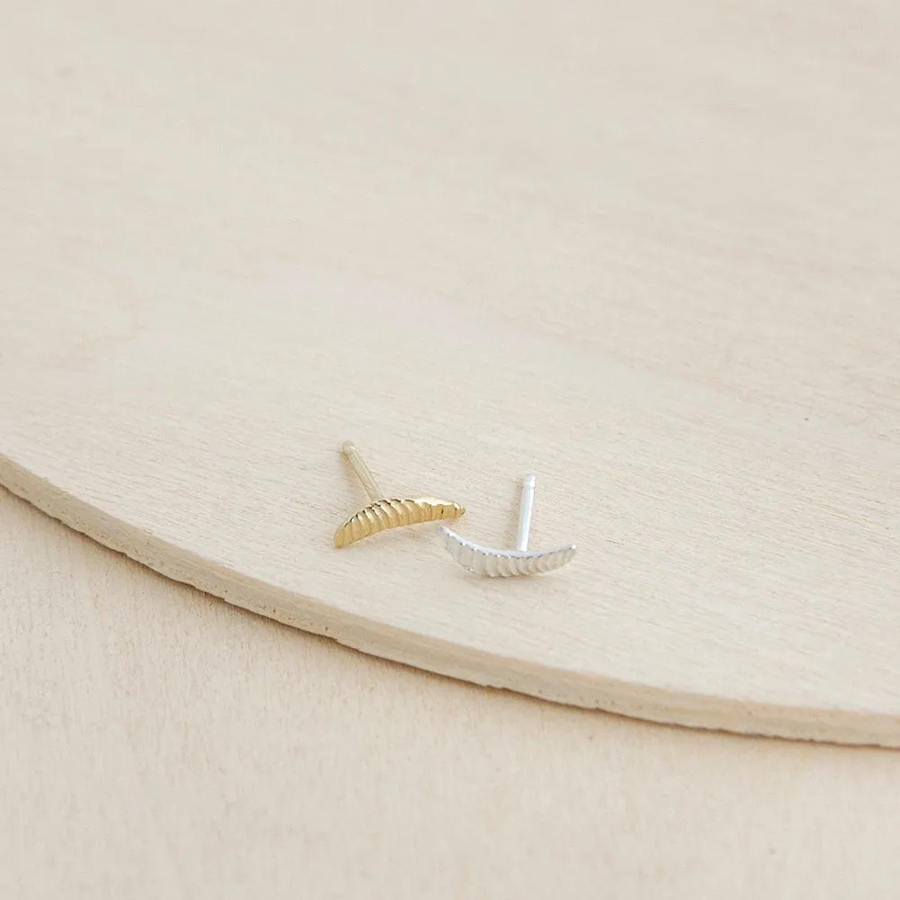 Crescent Stud Earrings - 14k Gold