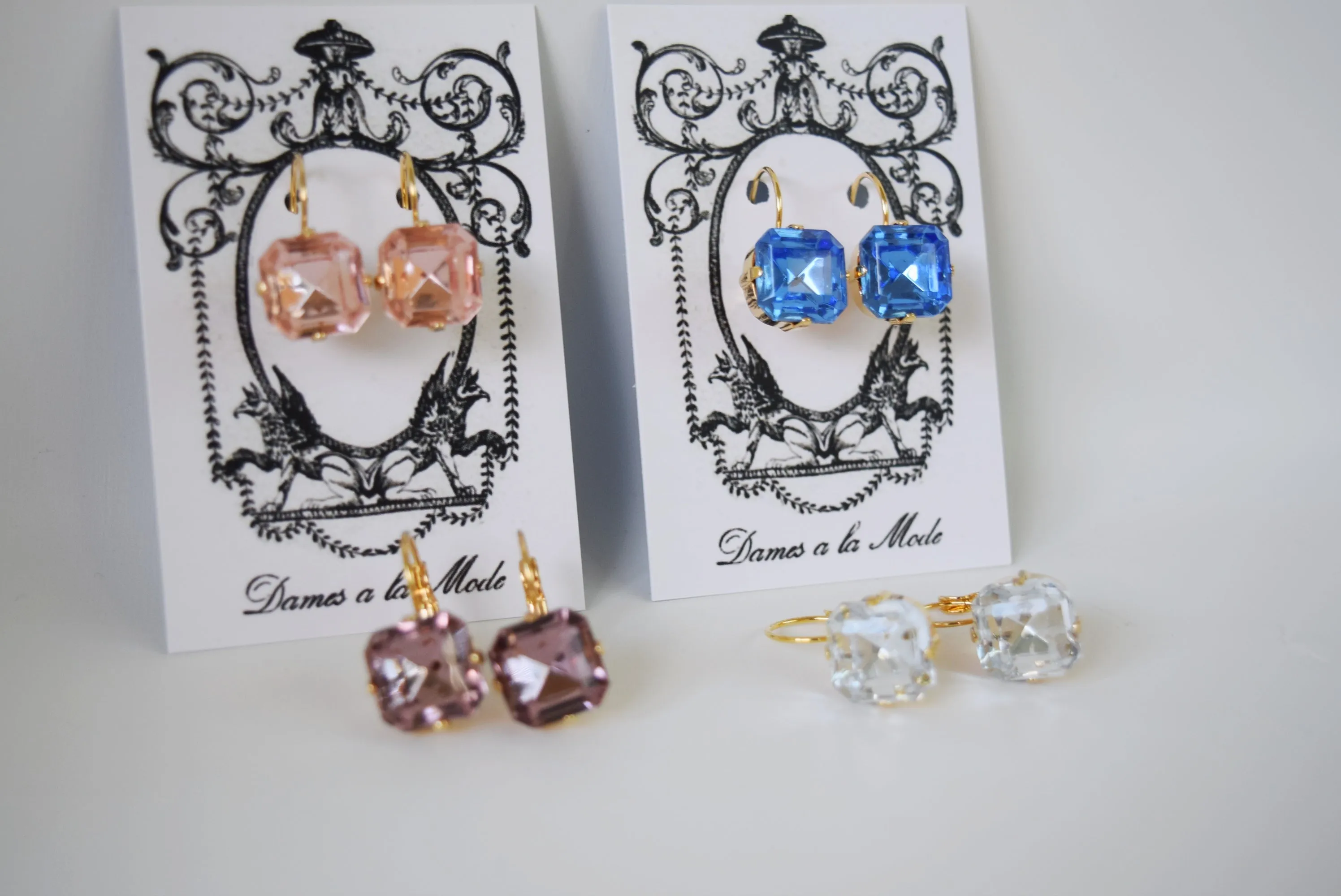 Crystal Earrings - Medium Square