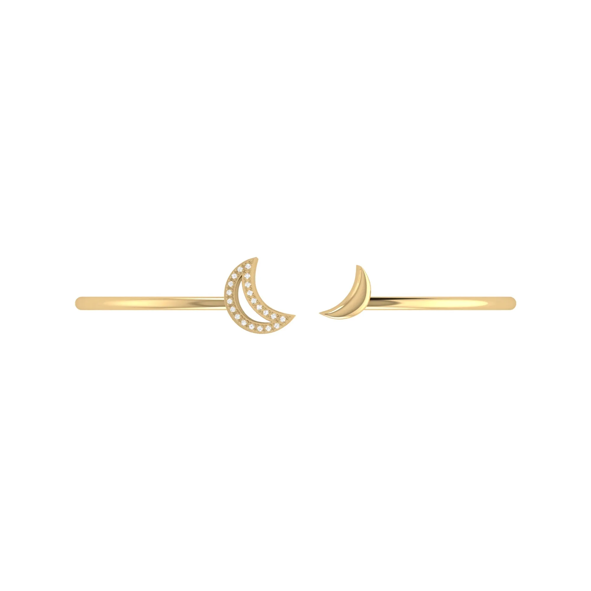 Date Night Double Crescent Adjustable Diamond Cuff in 14K Yellow Gold