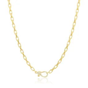 Diamond Clasp Box Chain Necklace