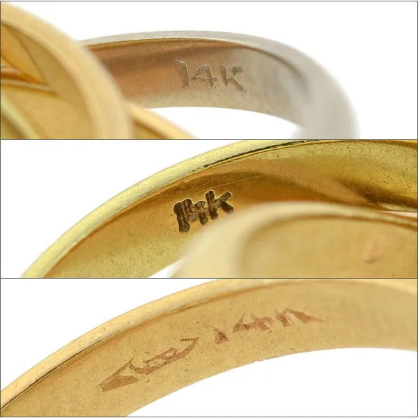 Estate 14kt Mixed Metals 5-Band Roller Ring