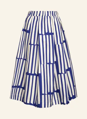 Florence Skirt - Navy Box Stripe