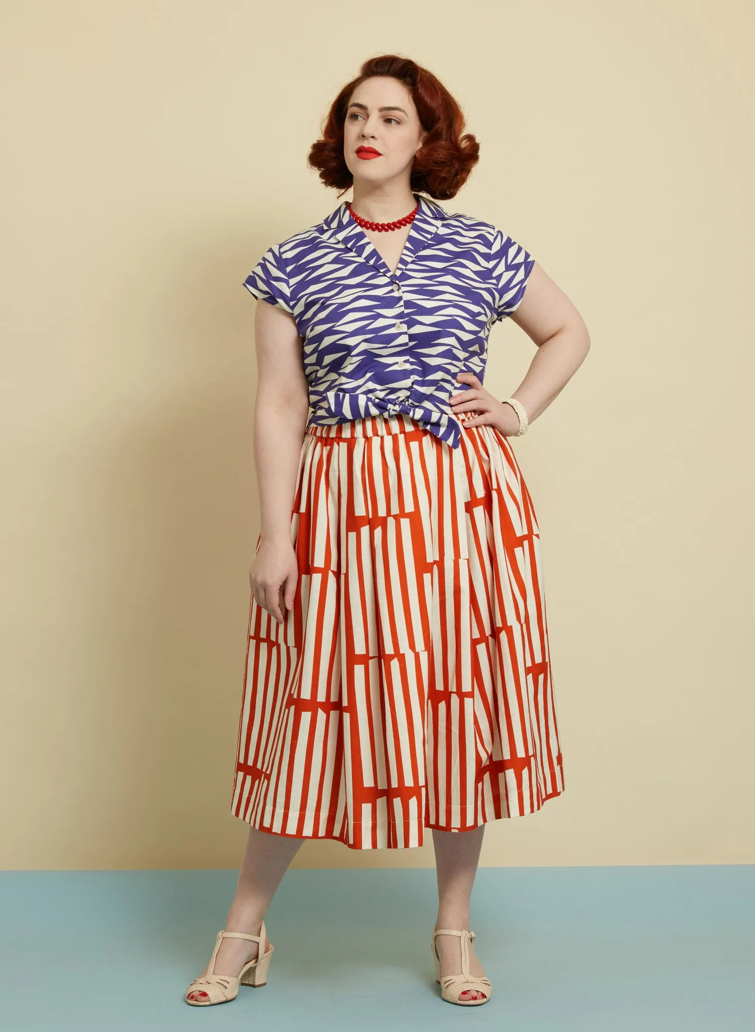 Florence Skirt - Red Box Stripe