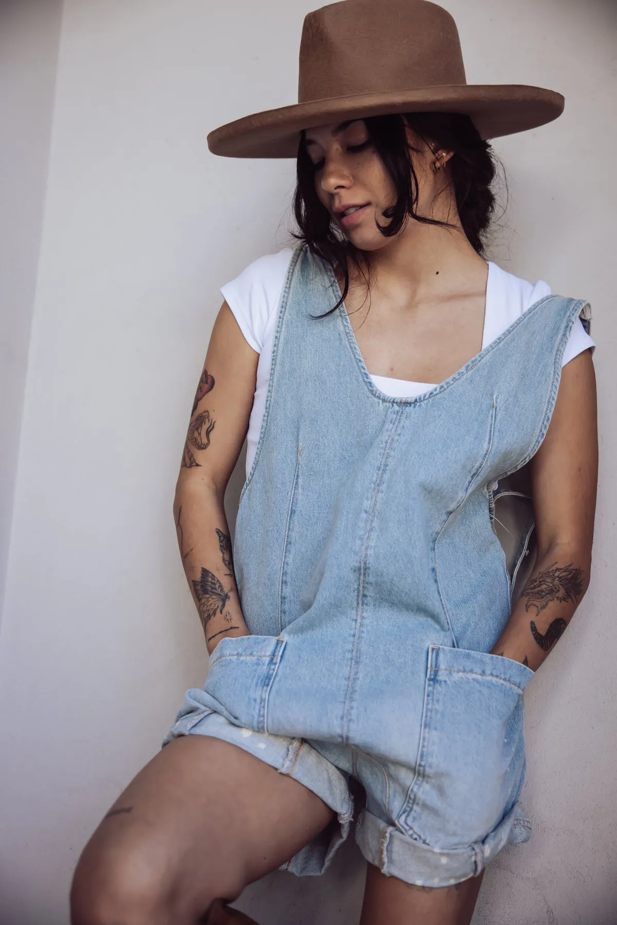 Free People High Roller Denim Shortalls