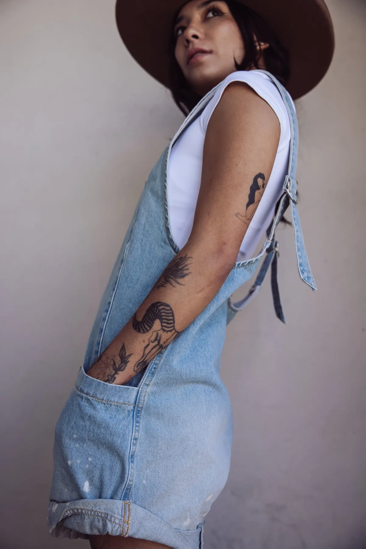 Free People High Roller Denim Shortalls