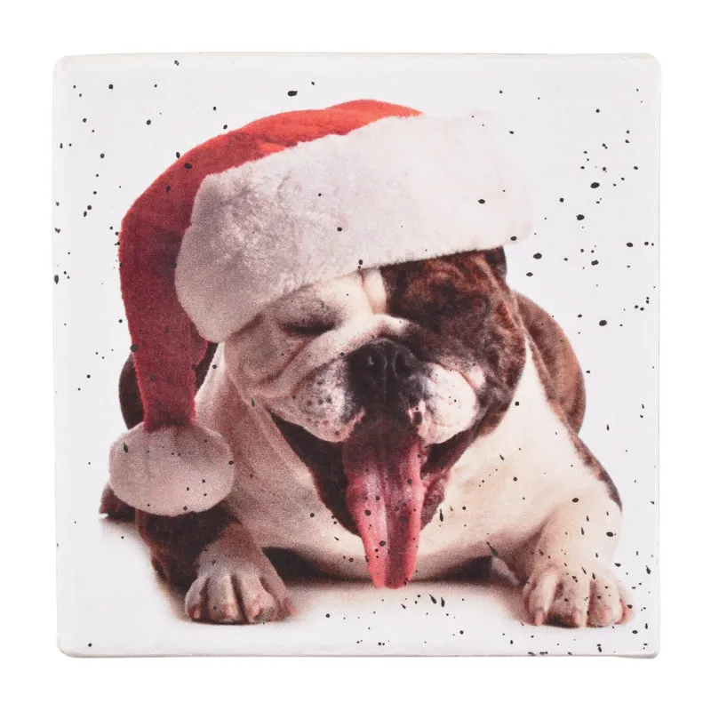 Gift Boxes-Santa Dog-Paper Mache-Square-X-Small-Quantity 1