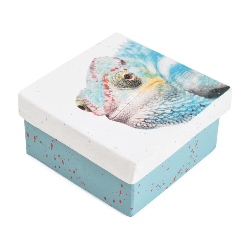 Gift Boxes-Young Chameleon-Paper Mache-Square-X-Small-Quantity 1