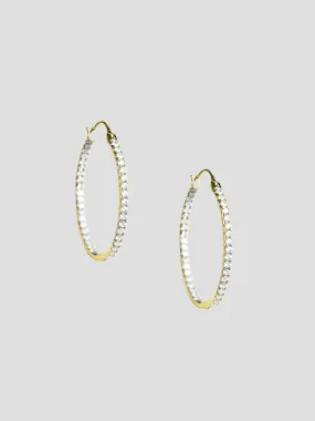 Gold Rhinestone Hoops