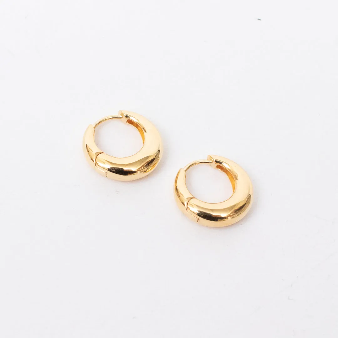 Gold Vermeil Medium Crescent Click In Hoops