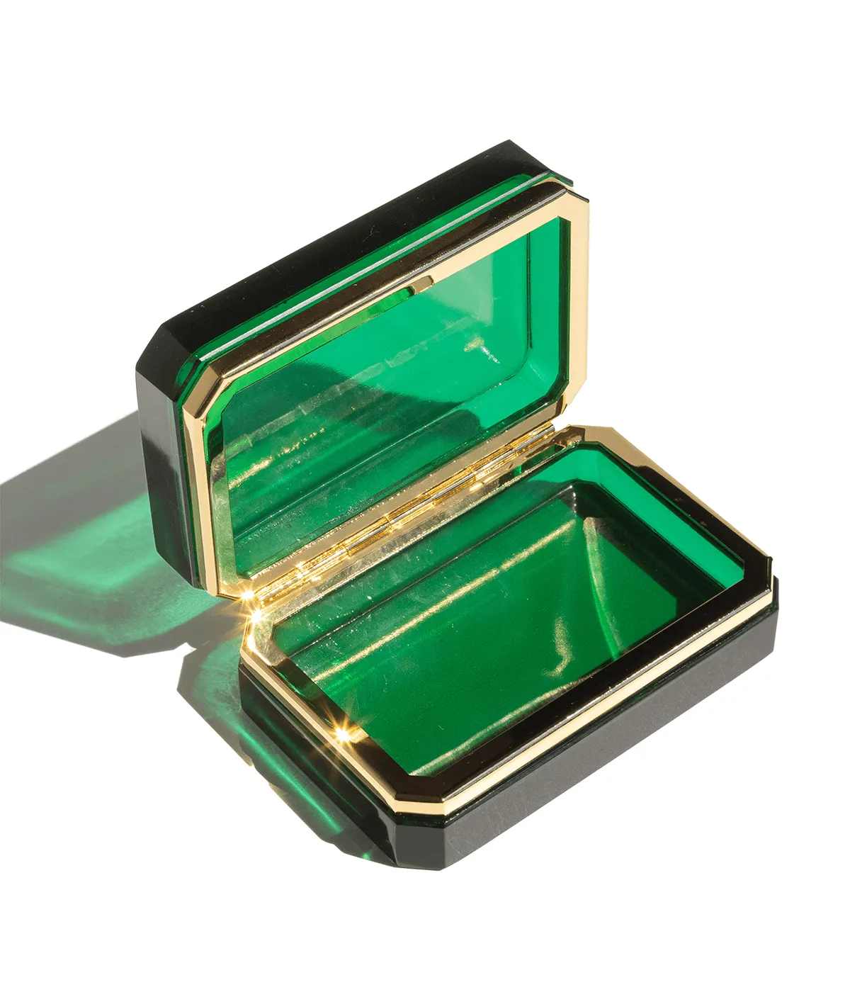 Green Rectangle Opaline Glass Box