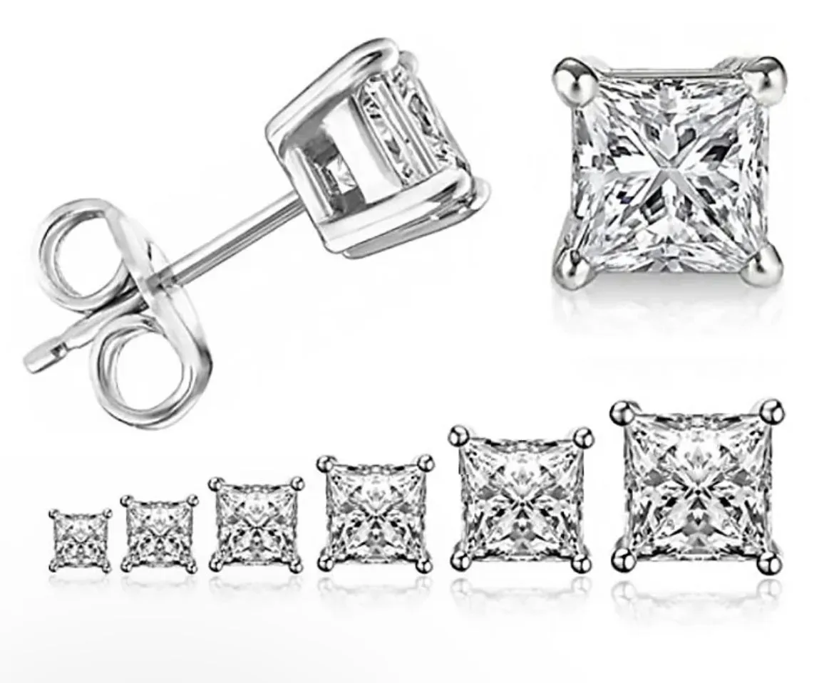 Icy Square Stud Earrings