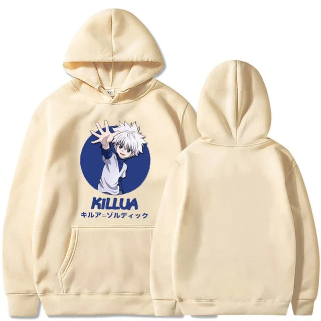 Killua - Hunter x Hunter Hoodies Solid Color Hooded Top Women  Sweatshirt Long-sleeved student Autumn Casual Hooded Streetwear