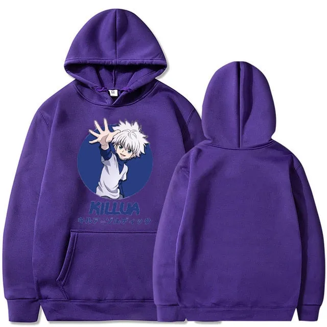 Killua - Hunter x Hunter Hoodies Solid Color Hooded Top Women  Sweatshirt Long-sleeved student Autumn Casual Hooded Streetwear