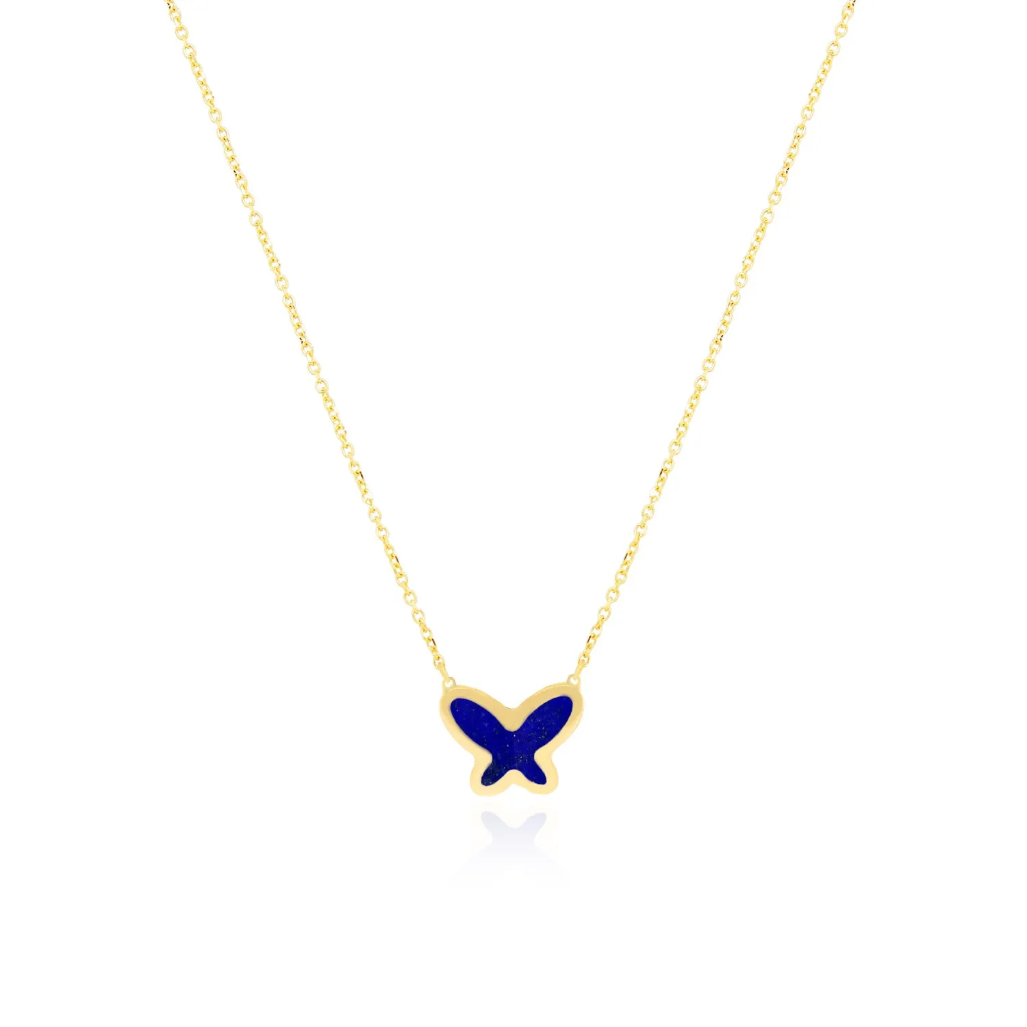 Lapis Single Butterfly Necklace