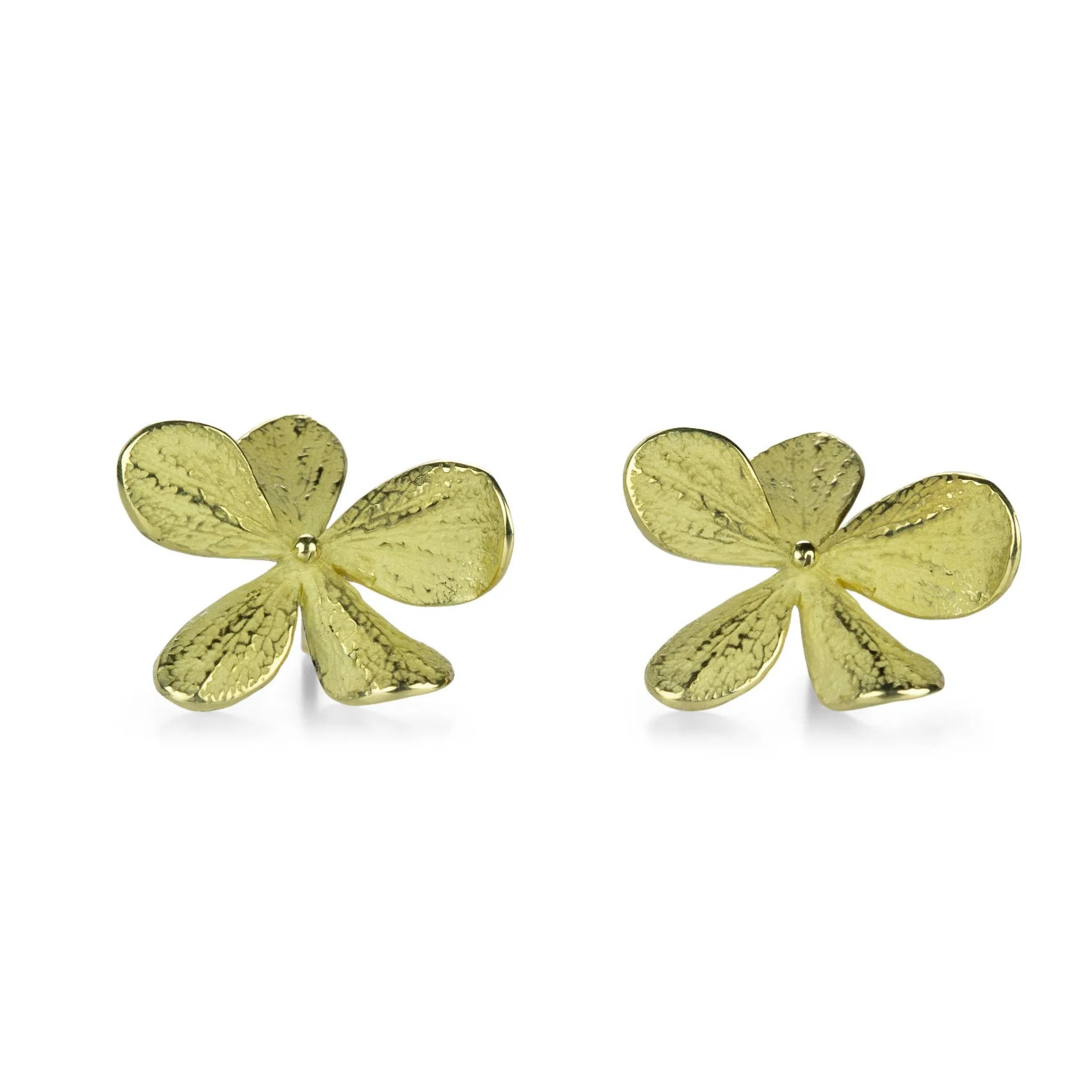 Large 18k Single Hydrangea Studs