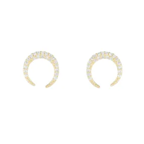 Melrose Pavé CZ Crescent Earrings