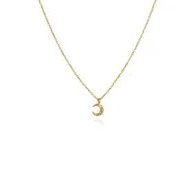 Micro Crescent Moon Necklace