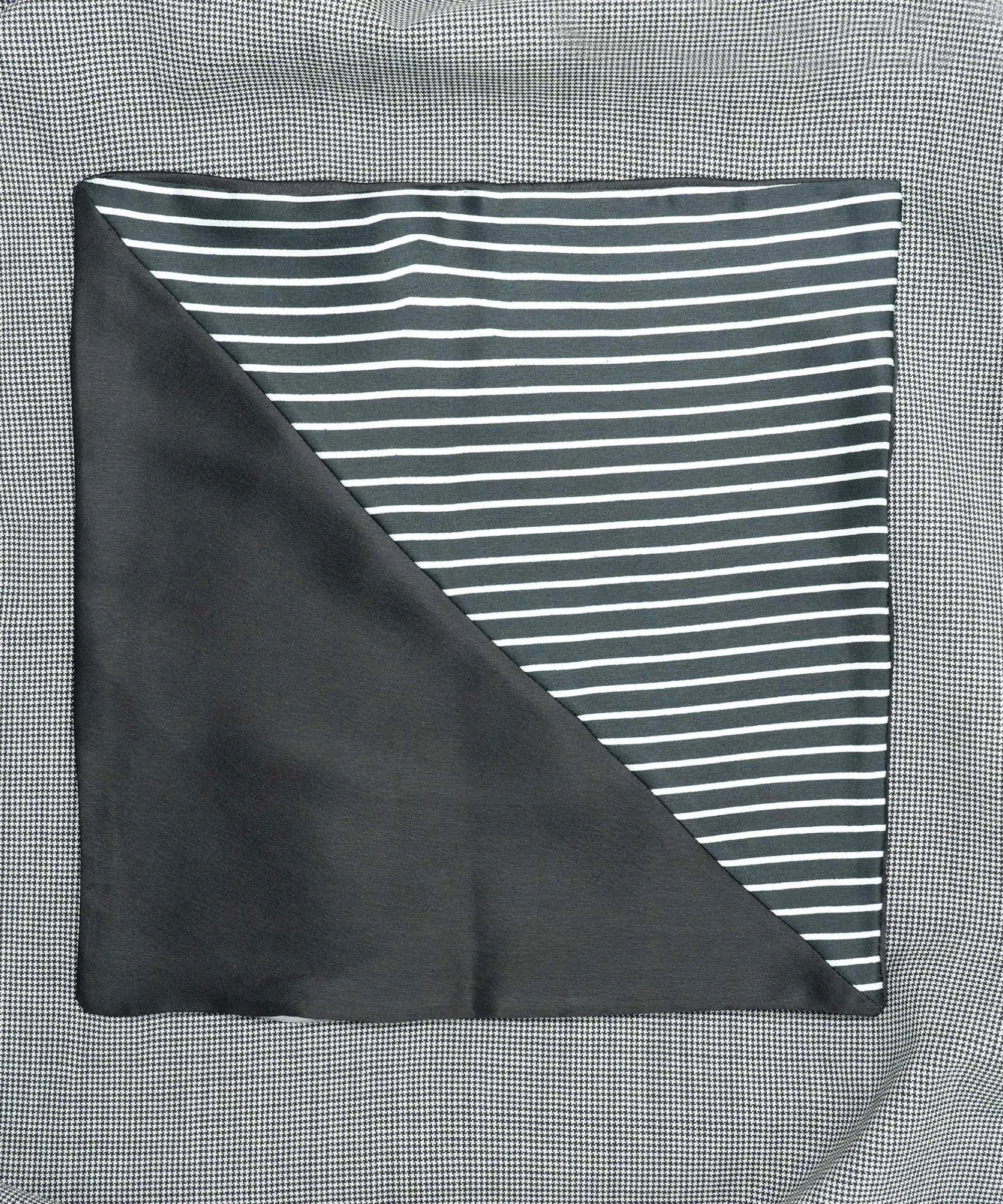 Monochrome  Black Pocket Square