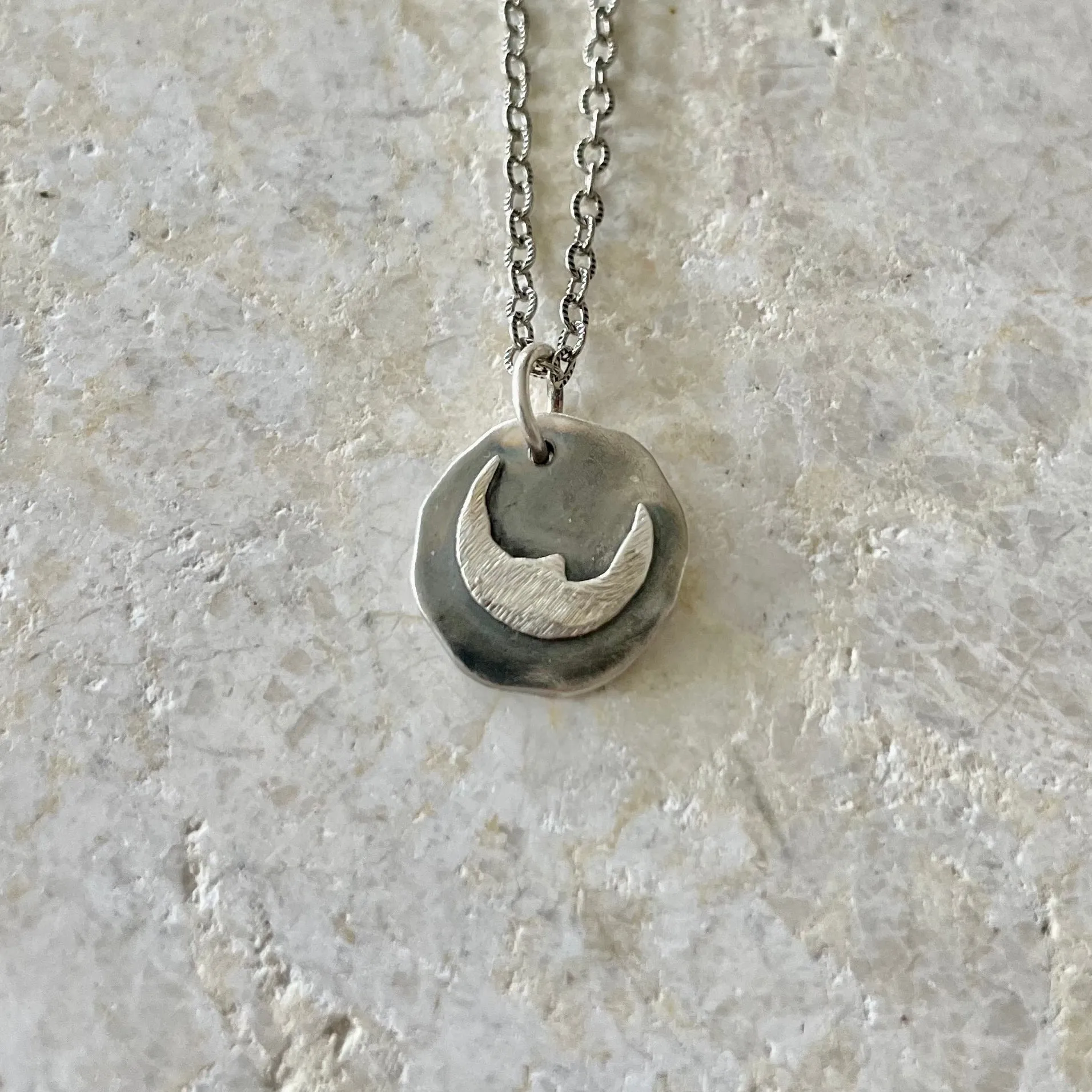 N40- Tiny Talisman Sterling Crescent Moon