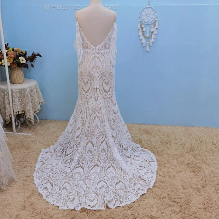 Off-Shoulder Boho Wedding Dress