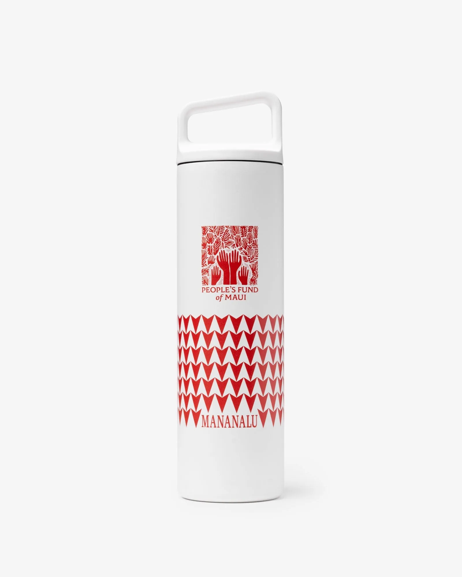 People's Fund of Maui MiiR 20oz Wide Mouth Water Bottle (Mananalu) - Red / White