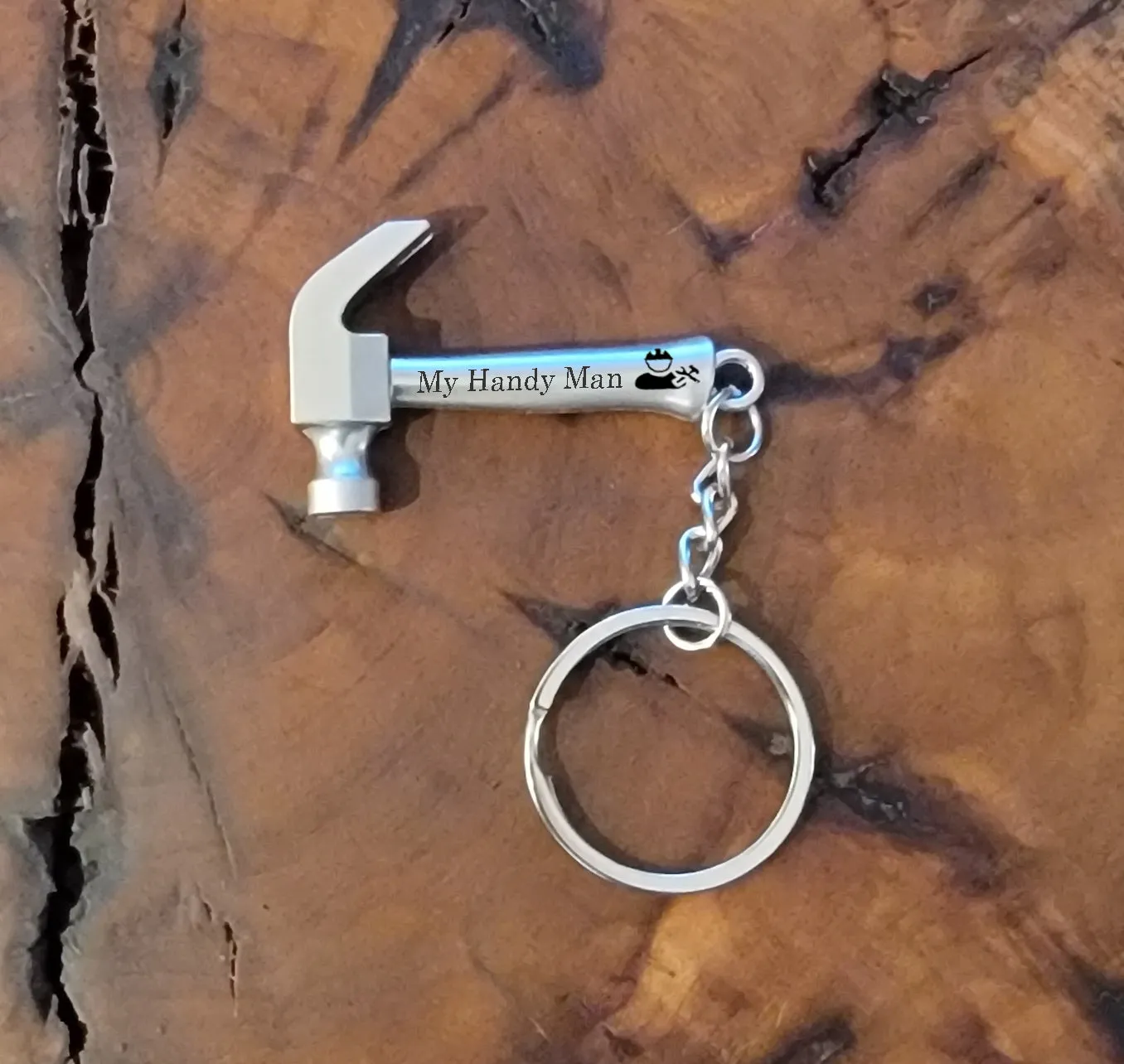 Personalized Wrench, Hammer, or Crescent Wrench Keychain - Engraved Keychain