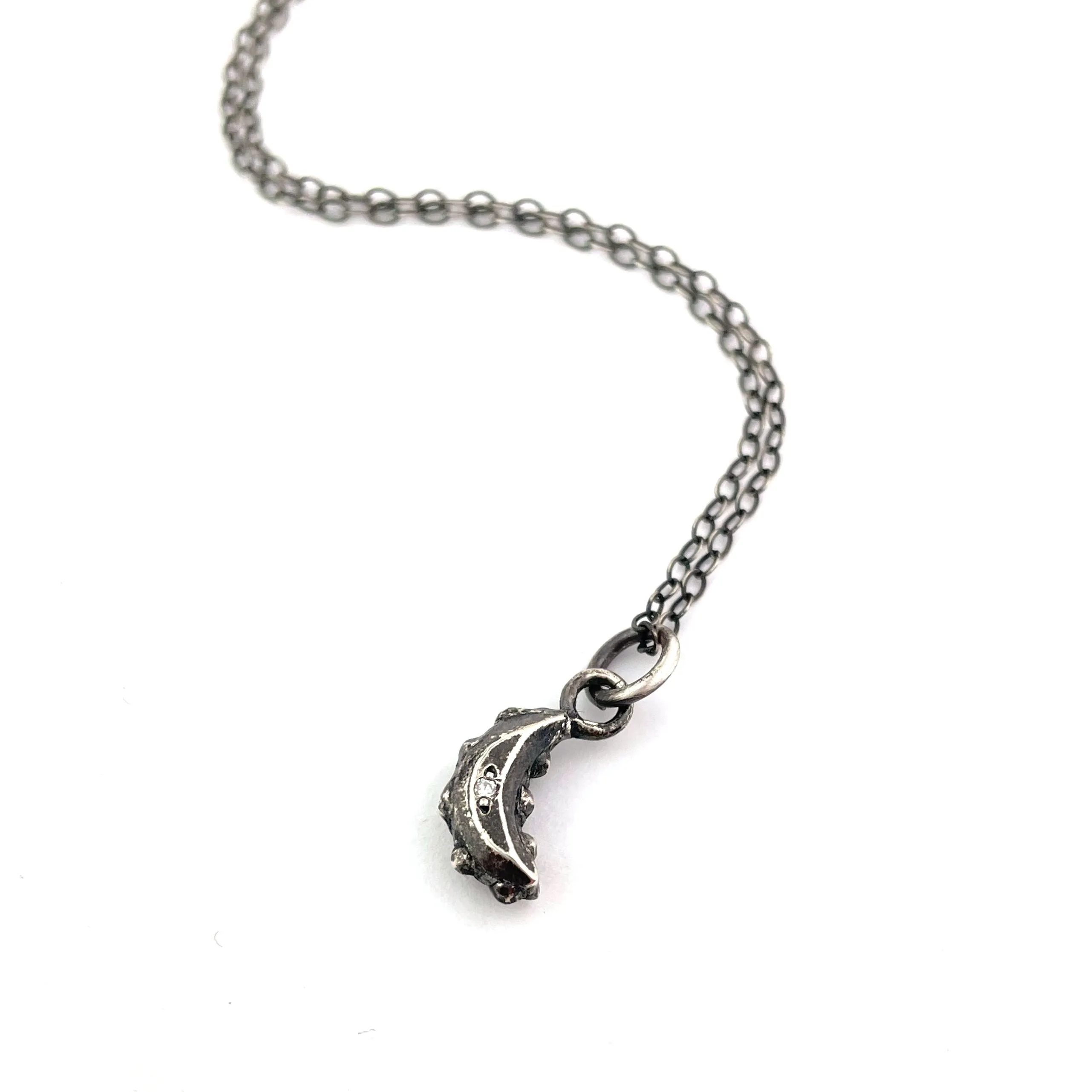 Petite CRESCENT MOON Necklace - Silver