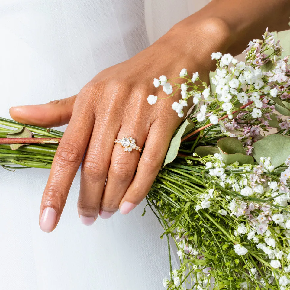 Petite Crescent Ring - White Diamond