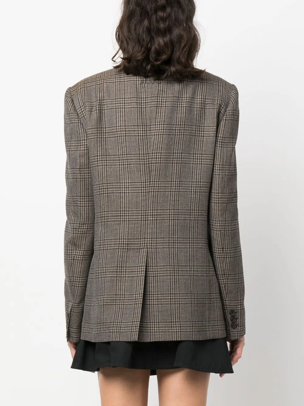 PLAID-CHECK SINGLE-BREASTED BLAZER