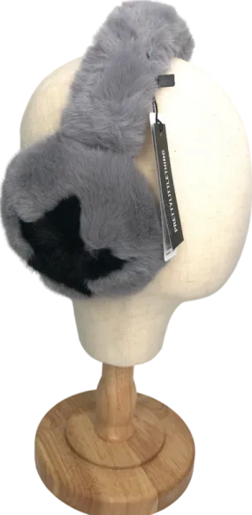 PrettyLittleThing Grey Fluffy Star Ear Muffs One Size